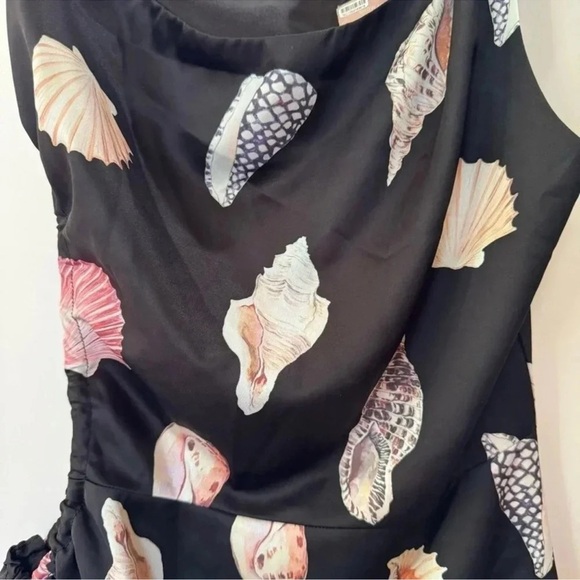 Show Me Your MuMu Kenz Mini Dress Seashell Mini Black Satin One Shoulder XS - Picture 7 of 15